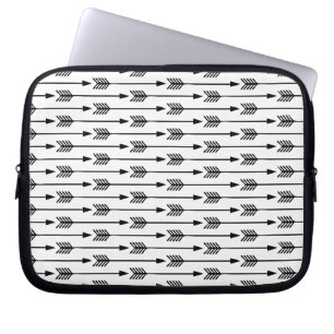 Black and White Arrows Pattern Laptop Sleeve