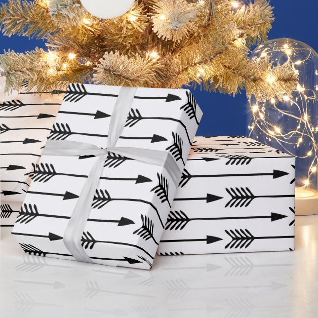 Black and White Arrows Pattern Wrapping Paper (Holidays)