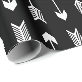 Black and White Arrows Pattern Wrapping Paper