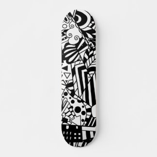 Black and white art abstract pattern skateboard