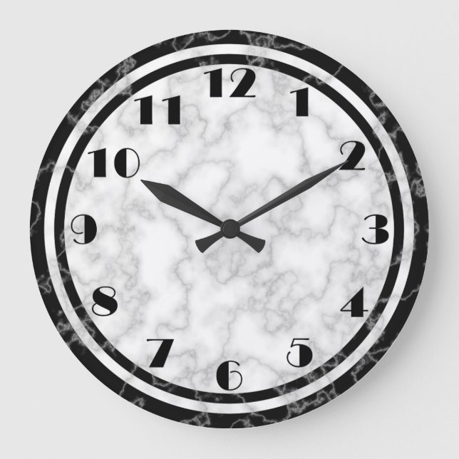 Black and White Art Deco Clock (Front)
