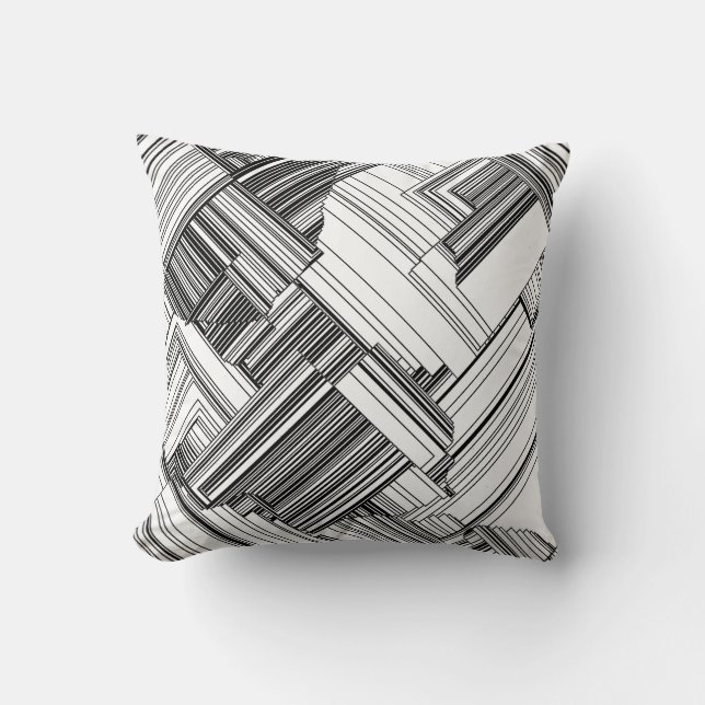 Black and White Art Deco Cushion (Front)