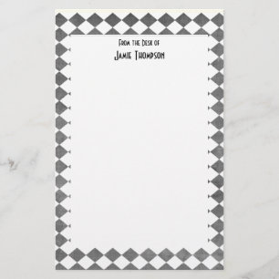 Black and White Art Deco Custom Stationery