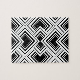 Black And White Art Deco Design Jigsaw Puzzle