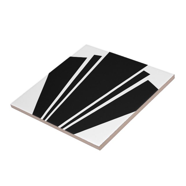 Black And White Art Deco Design Tile (Side)