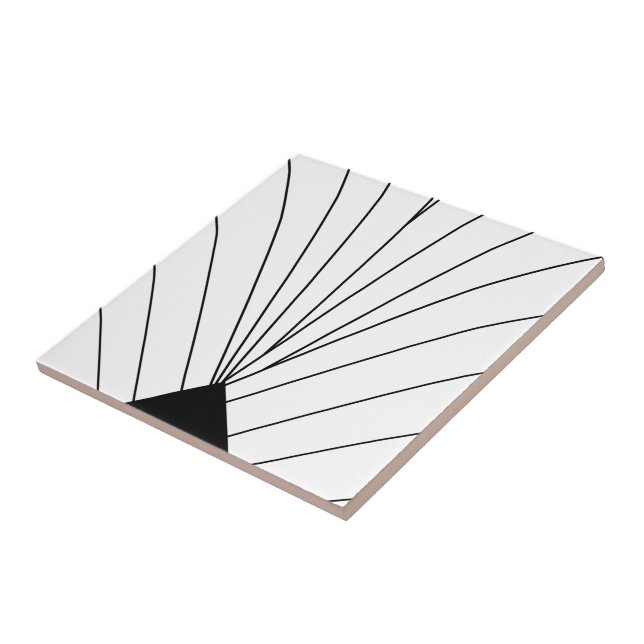 Black And White Art Deco Design Tile (Side)