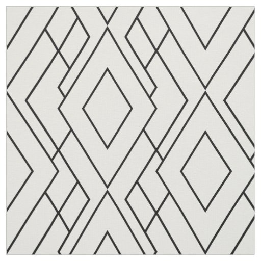  Black and White Art Deco Diamond Pattern Fabric Zazzle co uk