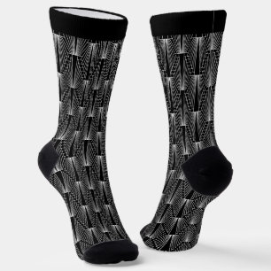Black and white Art Deco pattern 2 Socks
