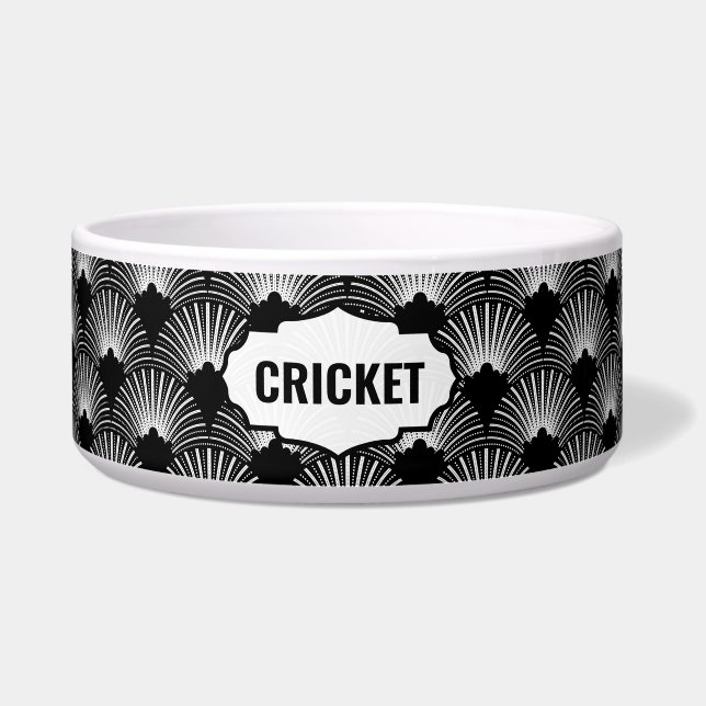 Black and white Art Deco Pattern Monogram (Front)