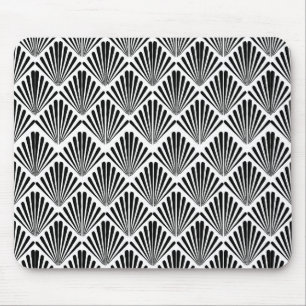 Black and white Art Deco seamless pattern Mouse Mat