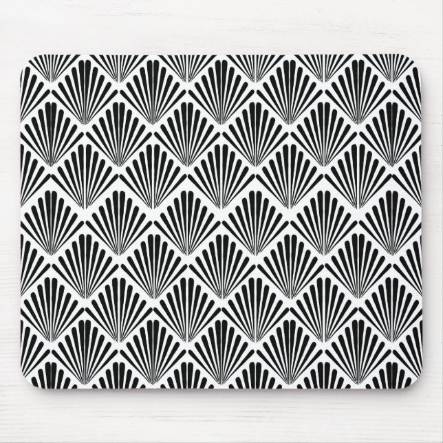 Black and white Art Deco seamless pattern Mouse Mat (Front)