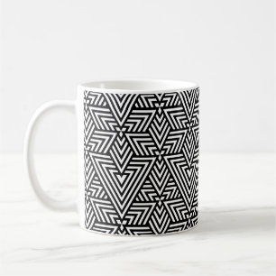 Black and White Art Deco Triangle Seamless Pattern Coffee Mug
