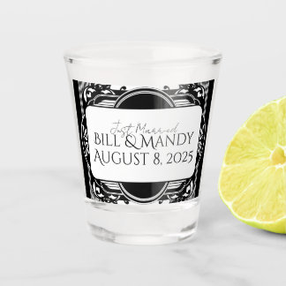 Black and White Art Deco Vintage Shot Glass