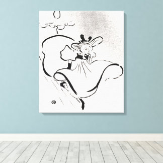 Black and White Art Jane Avril by Toulouse Lautrec Canvas Print