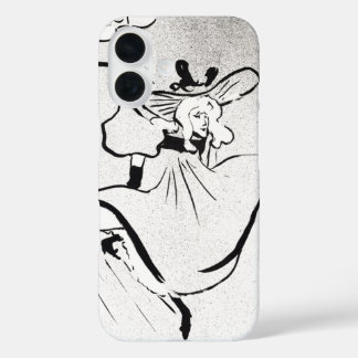 Black and White Art Jane Avril by Toulouse Lautrec iPhone 16 Case