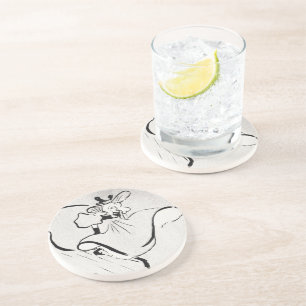 Black and White Art Jane Avril by Toulouse Lautrec Coaster