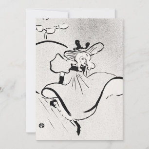 Black and White Art Jane Avril by Toulouse Lautrec Invitation