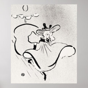 Black and White Art Jane Avril by Toulouse Lautrec Poster