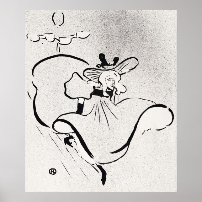 Black and White Art Jane Avril by Toulouse Lautrec Poster (Front)