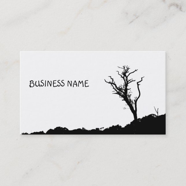 Black and White Art Tree Business Cards (Front)