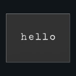 Black and White Art Typewriter Typography Hello Postcard<br><div class="desc">Black and White Art Typewriter Typography Hello Postcard</div>