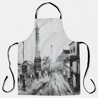 Black and white artistic paintings. apron