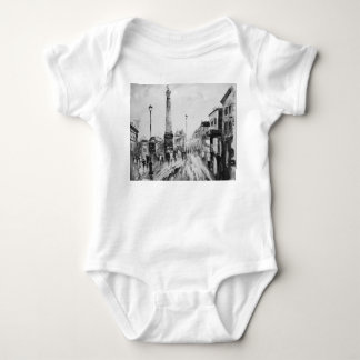 Black and white artistic paintings. baby bodysuit