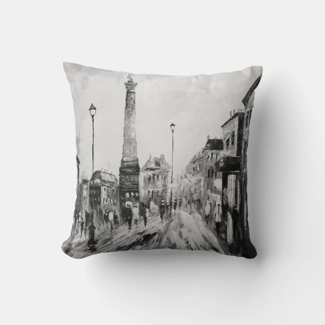 Black and white artistic paintings. cushion (Front)