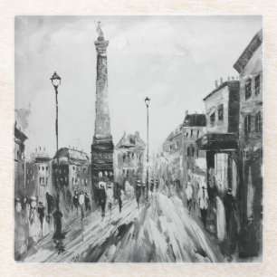 Black and white artistic paintings. glass coaster