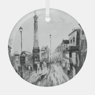 Black and white artistic paintings. glass tree decoration