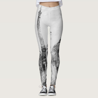 Black and white artistic paintings. leggings