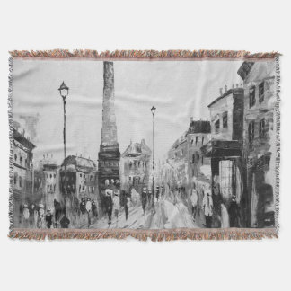 Black and white artistic paintings. throw blanket