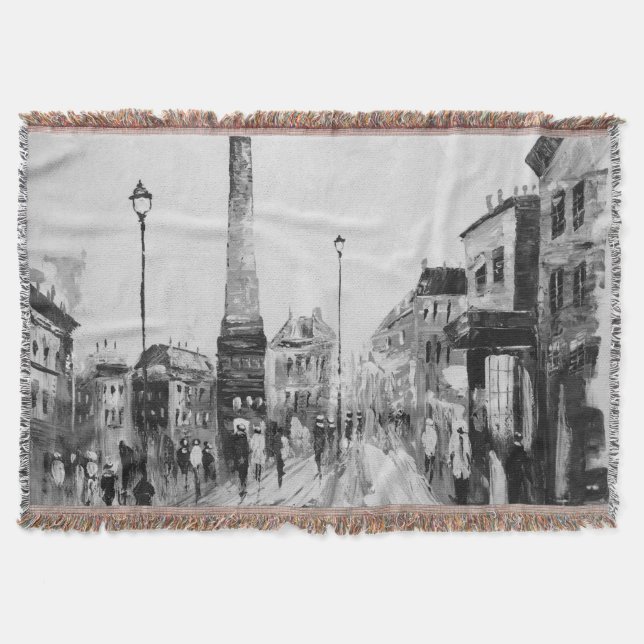 Black and white artistic paintings. throw blanket (Front)