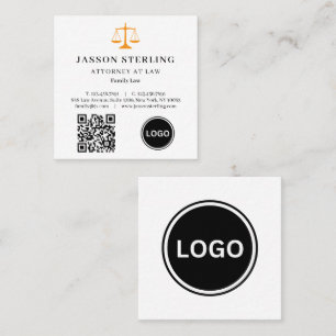Black and White Attorney Design Square Business Card