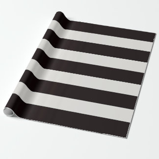 Black and White Awning Stripes Wrapping Paper