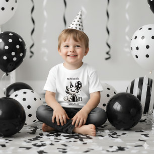 Black and White Axolotl & Balloons Birthday Toddler T-Shirt