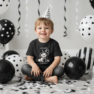 Black and White Axolotl & Balloons Birthday Toddler T-Shirt