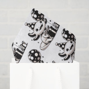 Black and White Axolotls Birthday Tissue Paper