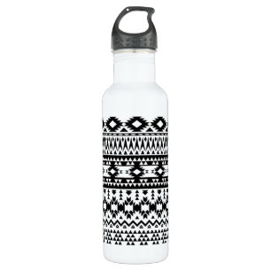 Black and White Aztec geometric vector pattern 710 Ml Water Bottle