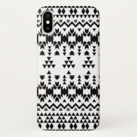 Black and White Aztec geometric vector pattern