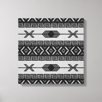 Black And White Aztec Pattern Southwest Wall Art