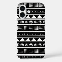 Black and White Aztec Tribal Pattern