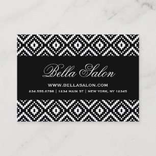 Black and White Aztec Tribal Print Business Card