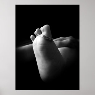 Black and White Baby Foot Poster