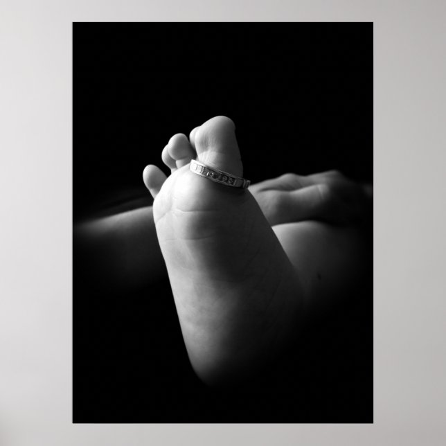 Black and White Baby Foot Poster (Front)