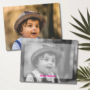 Black and White Baby Photo Stationery Note Card