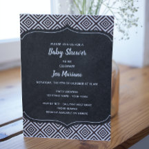 Black and White Baby Shower Invitation