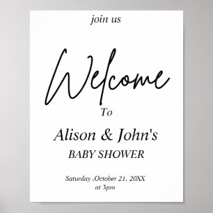  Black and White Baby Shower Poster