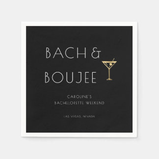 Black and White Bach and Boujee Bachelorette Party Napkin