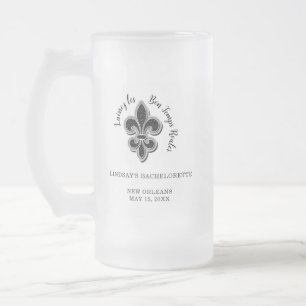 Black and White Bachelorette Party Favours Frosted Glass Beer Mug